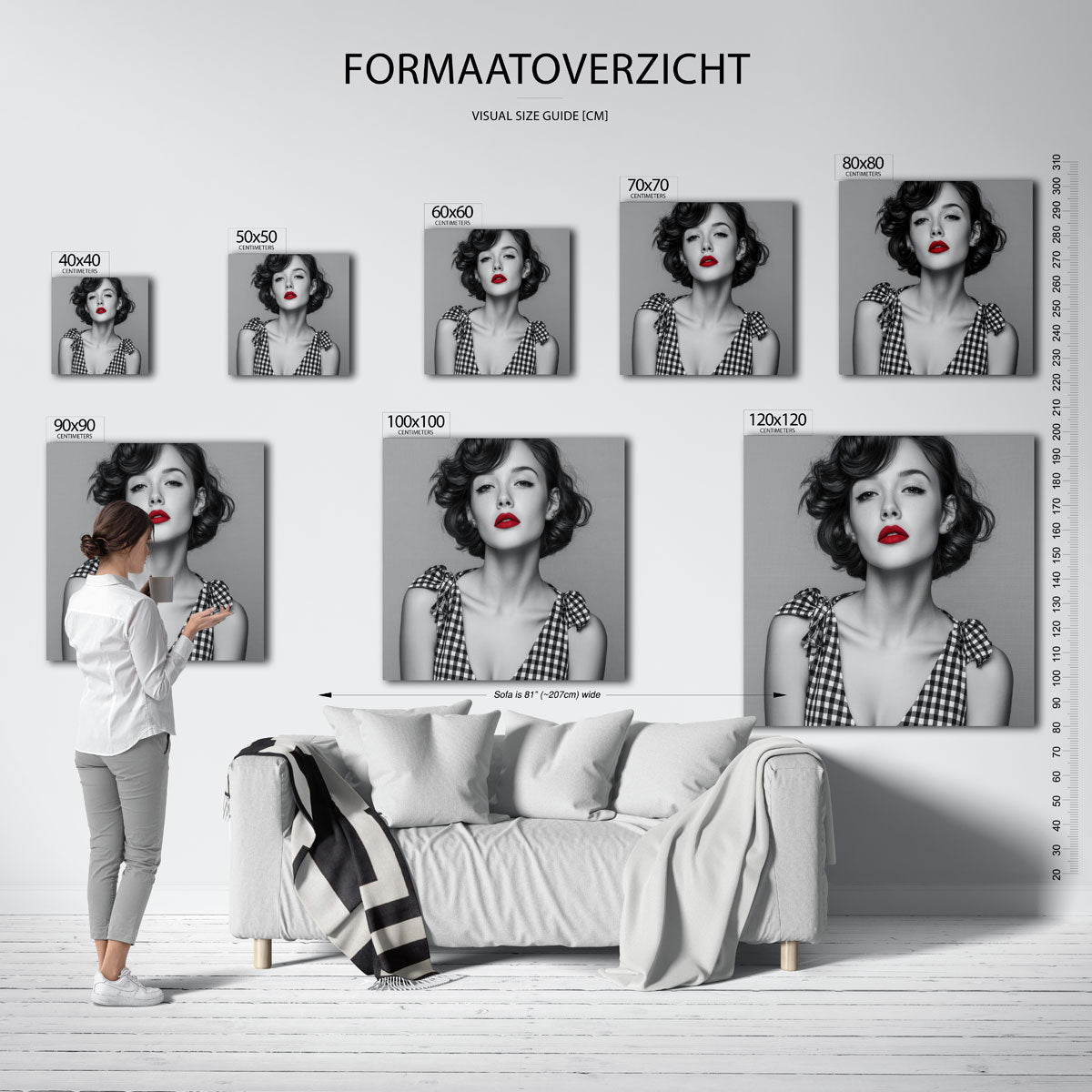 Vrouw met rode lippen Poster