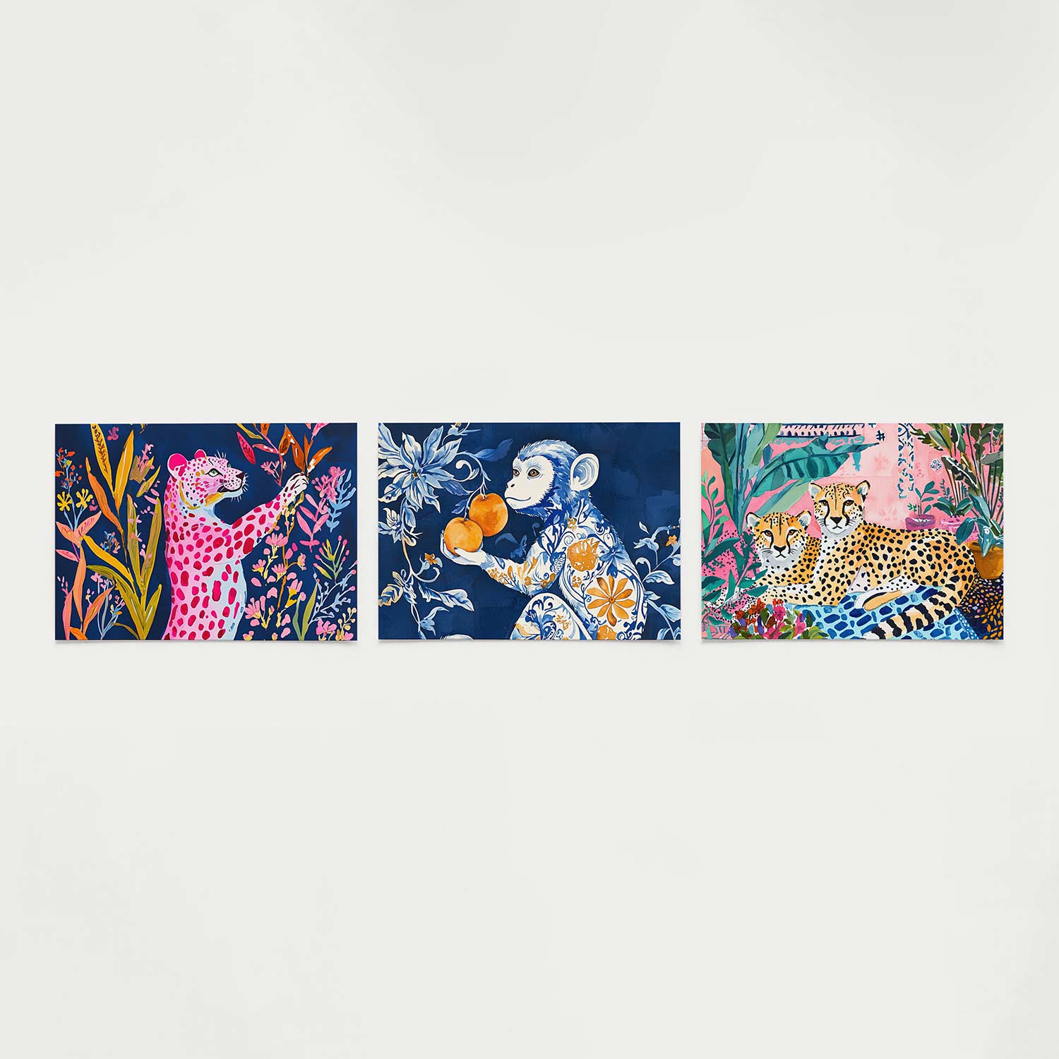 Kleurrijke dierentuin Posterset