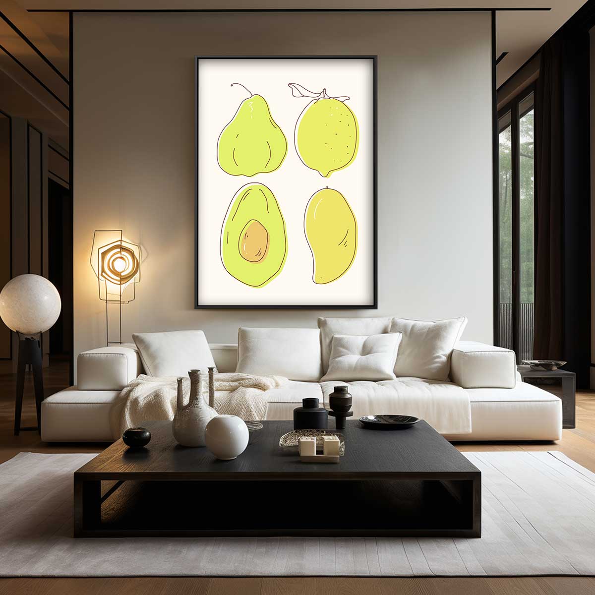 Fruitige Illustratie van Vruchten Kunstwerk-canvas-dibond-plexiglas-wanddecoratie-WallArtistic