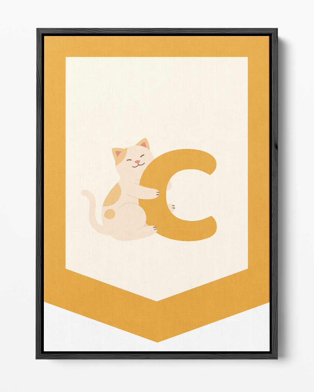 Kattenvlag met Letter C Kunstwerk-canvas-dibond-plexiglas-wanddecoratie-WallArtistic