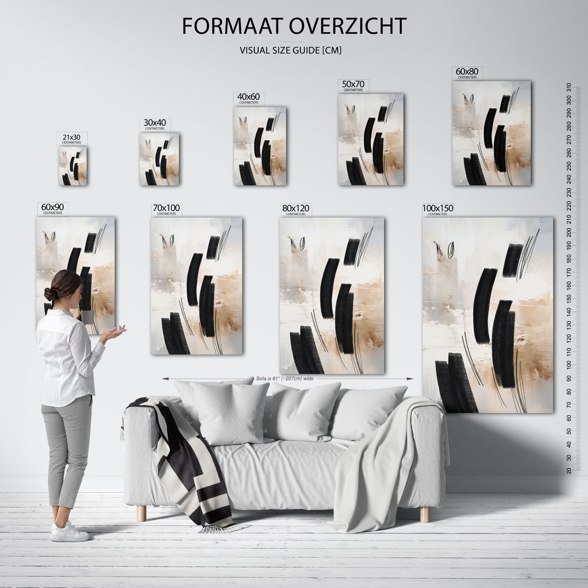Abstracte zwarte vormen Poster