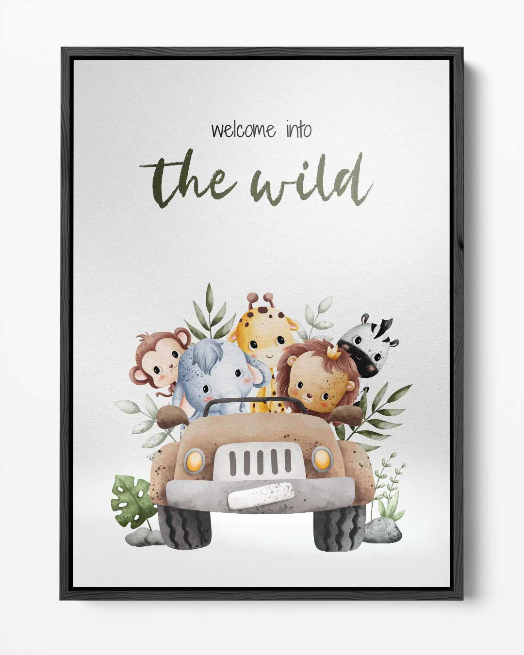 Welkom in de Jungle Kinderkamer Poster Kunstwerk-canvas-dibond-plexiglas-wanddecoratie-WallArtistic