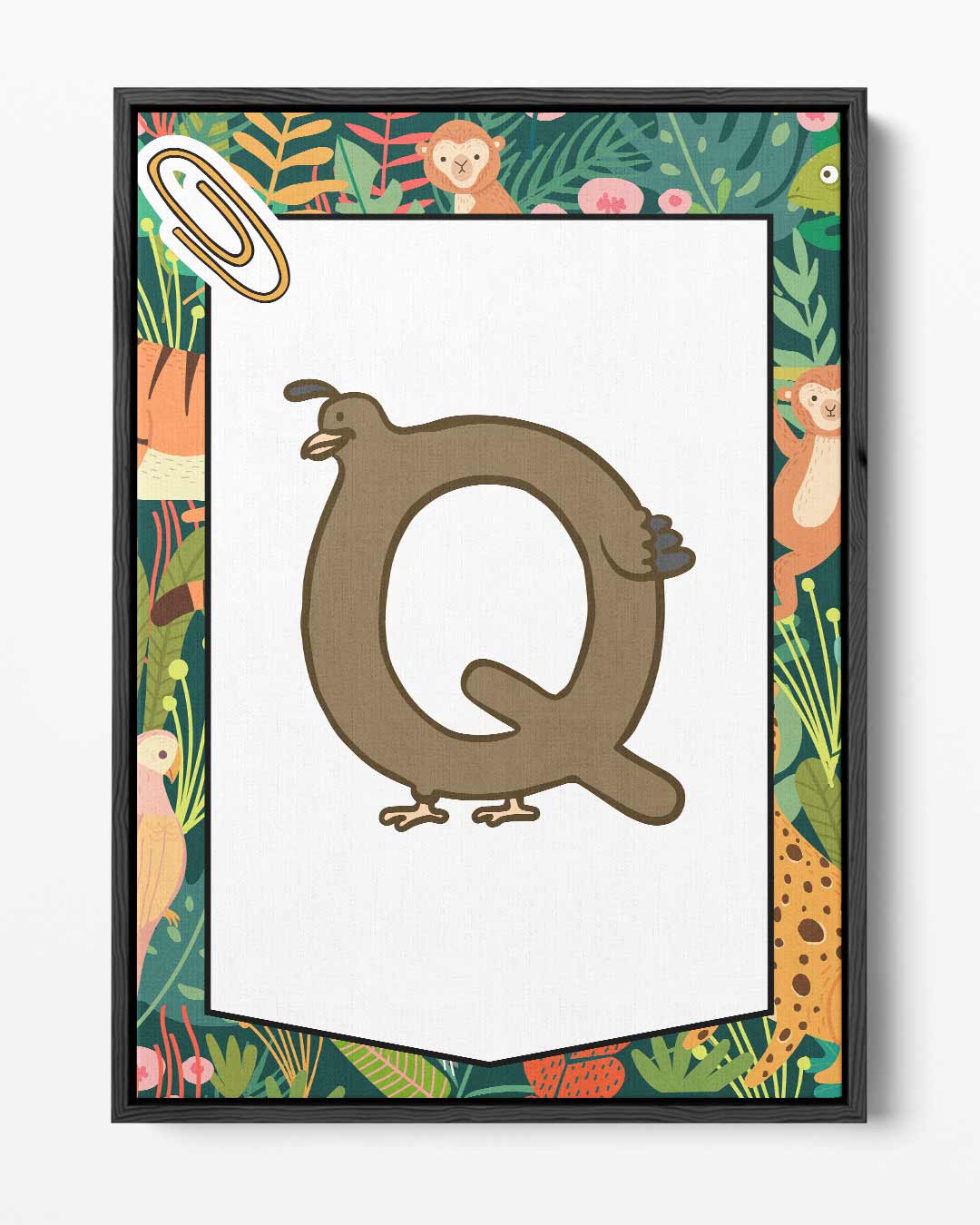 Dierenalfabet Art Print - Q voor Kwakdrankvogel Kunstwerk-canvas-dibond-plexiglas-wanddecoratie-WallArtistic