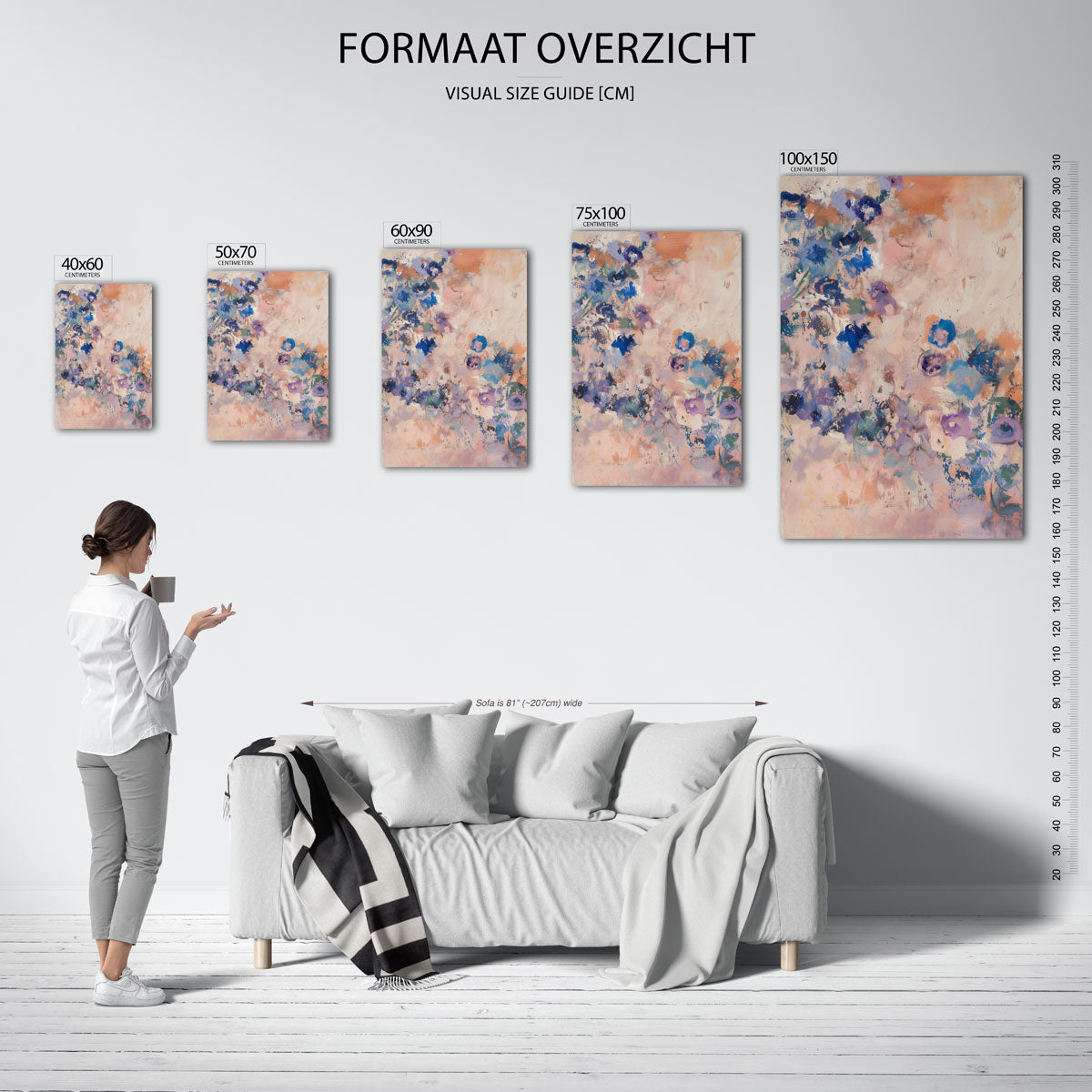 Kleurrijke bloemenexplosie Kunstwerk