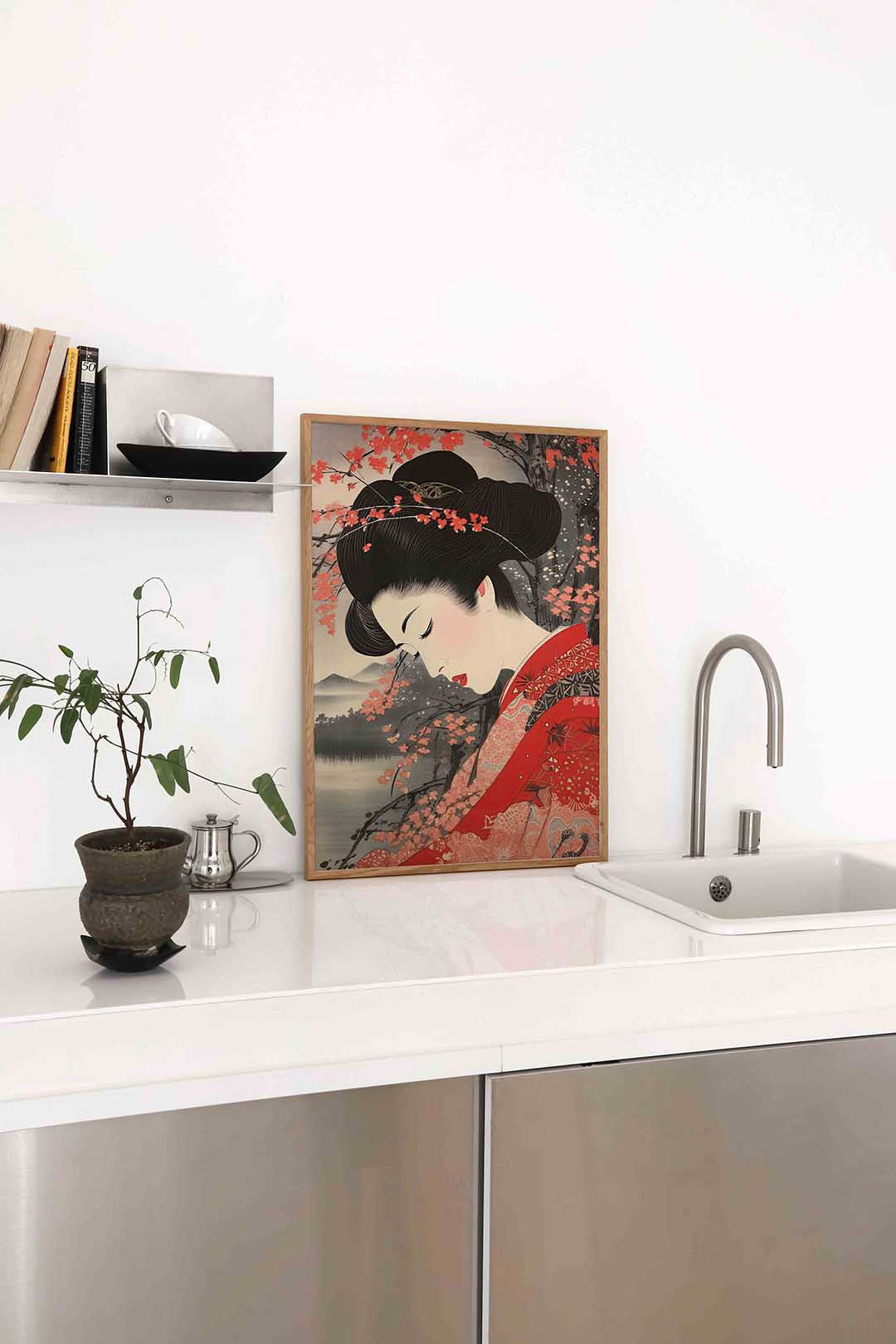 Vrouw met bloemen Poster