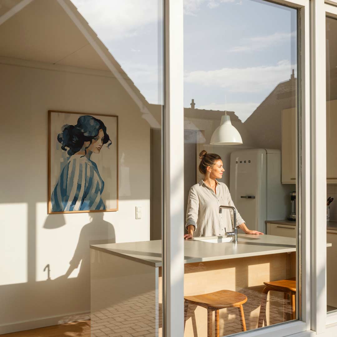 Mystieke Blauw Getinte Vrouw Poster-WallArtistic