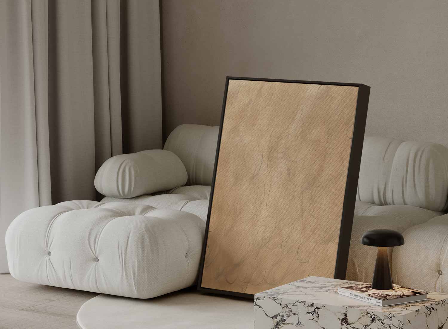 Zachte Woelende Lijnen Kunstwerk-canvas-dibond-plexiglas-wanddecoratie-WallArtistic