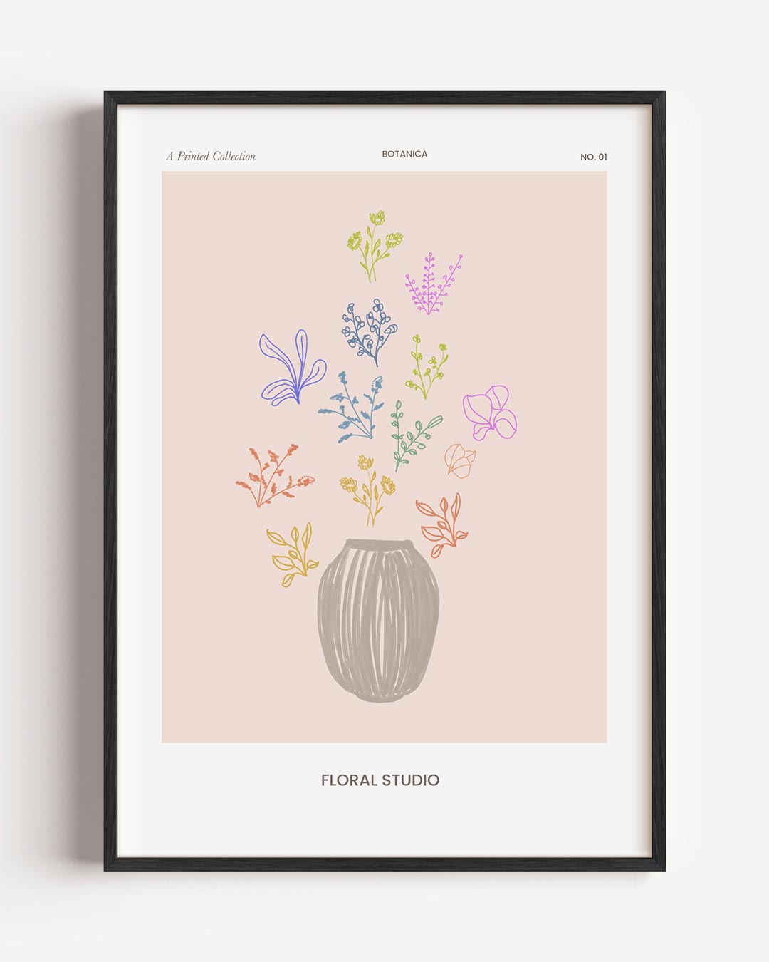 Botanische Bloemenvaas Poster-WallArtistic