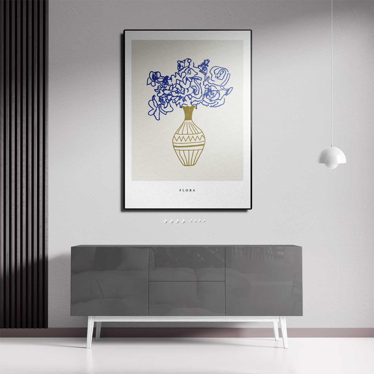 Bloeiend Geel en Blauw Kunstwerk-canvas-dibond-plexiglas-wanddecoratie-WallArtistic