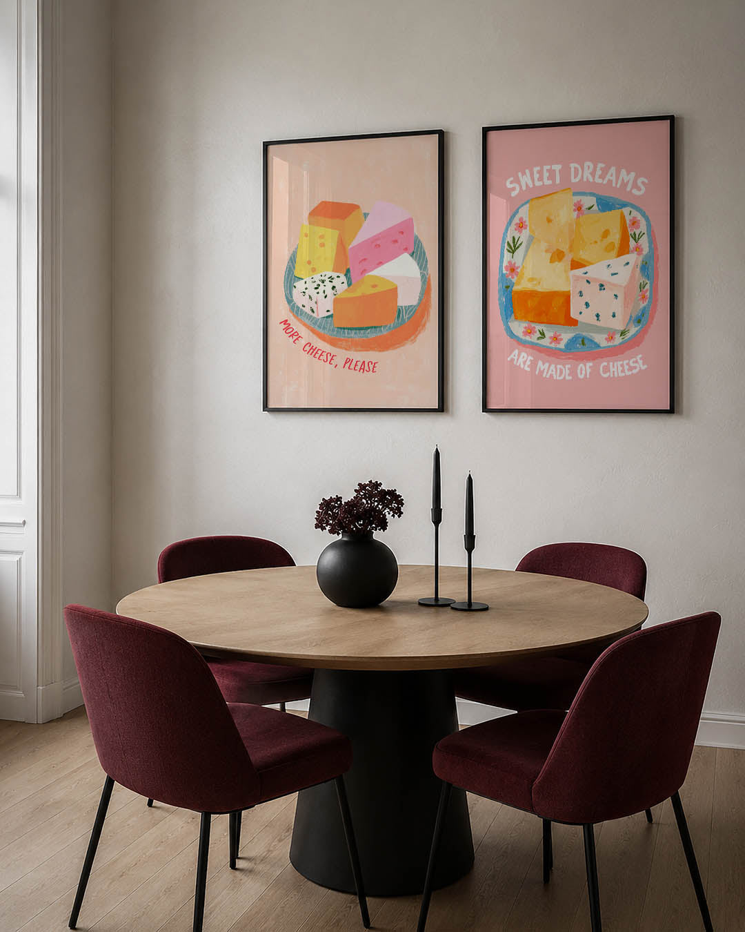 Kleurrijke kaasvlakken Posterset