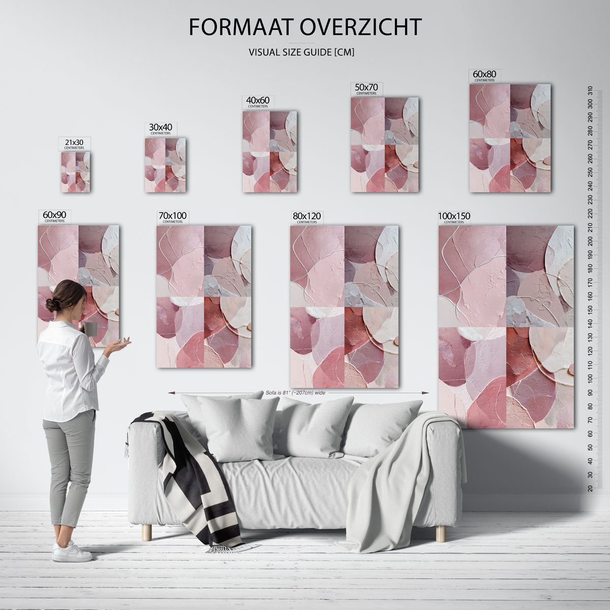 Abstracte roze vormen Poster