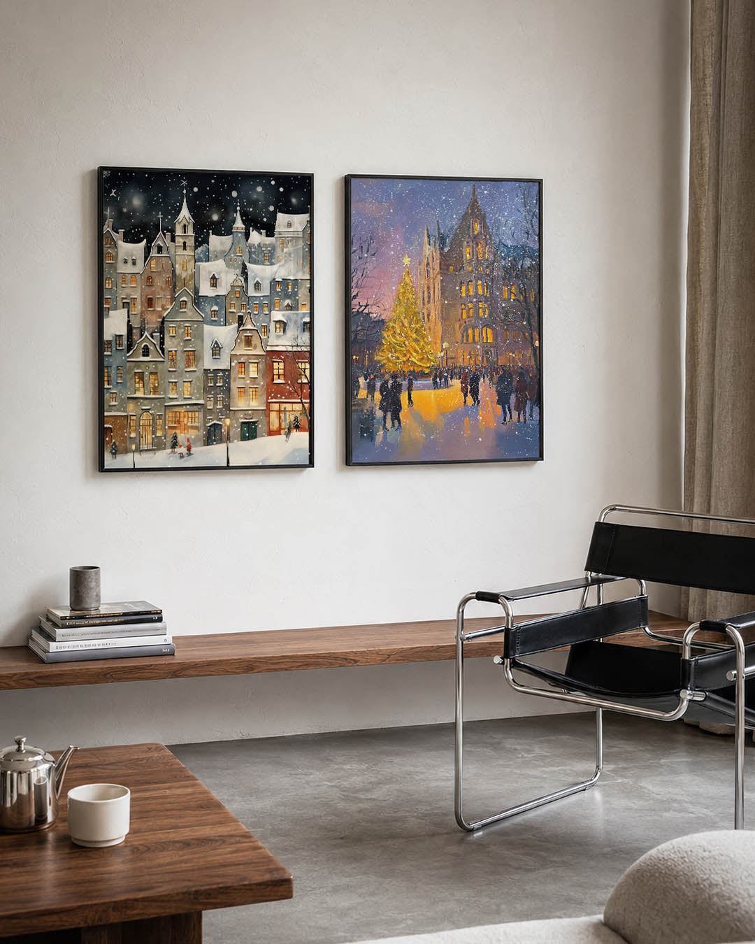Winterse stadsgezichten Posterset
