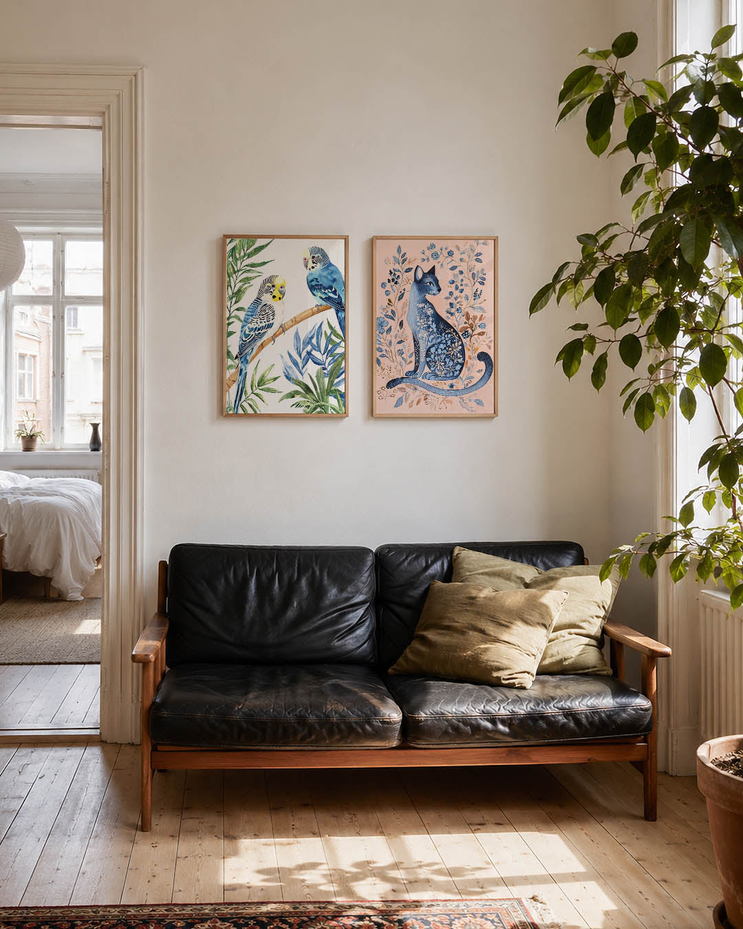 Vogels en bladeren Posterset
