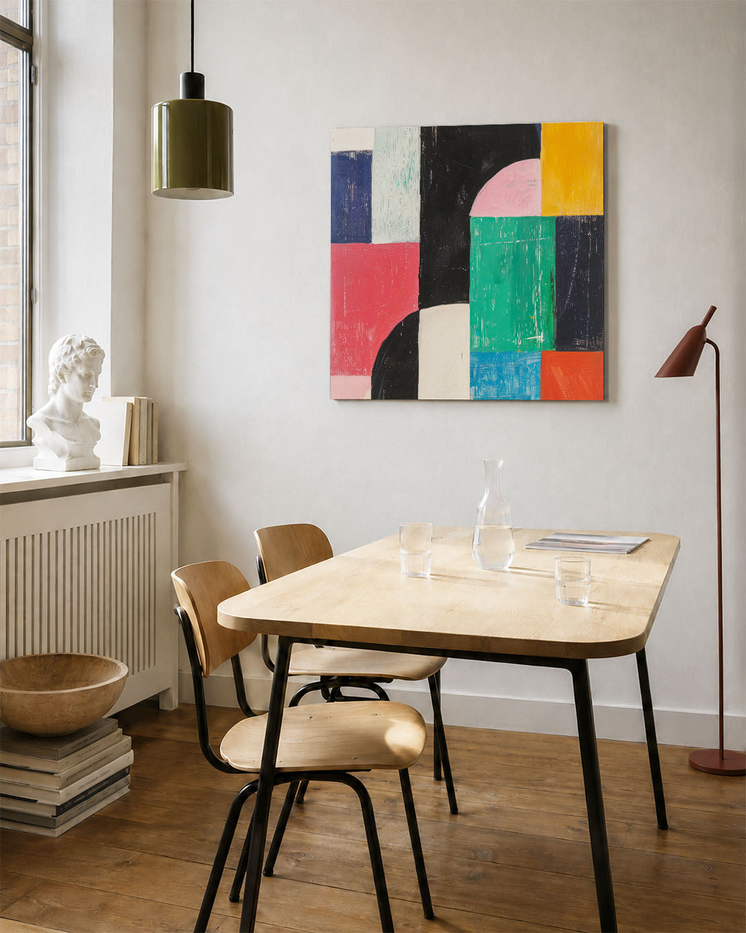 Geometrische kleurencompositie Kunstwerk
