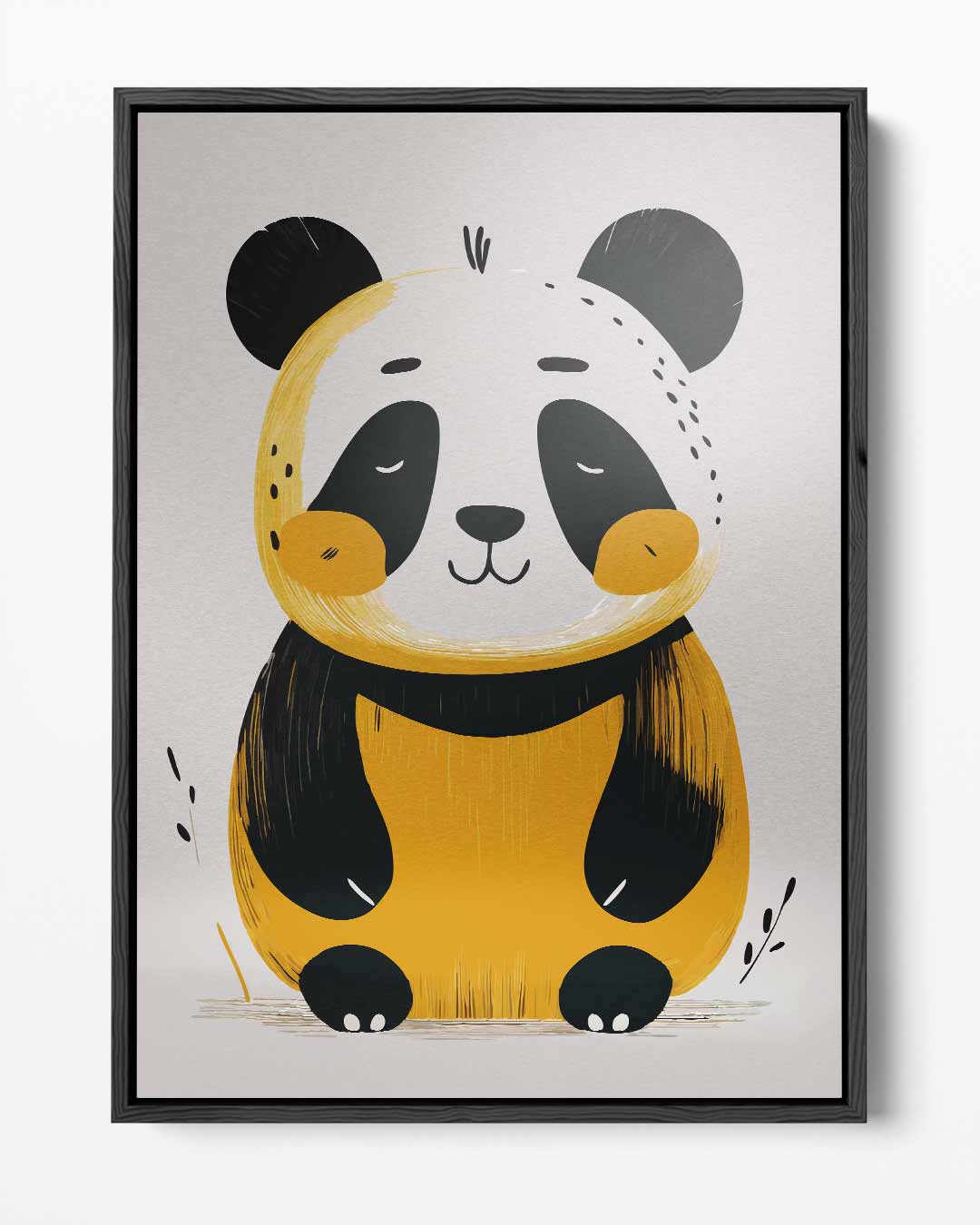 Schattige Panda Illustratie Kunstwerk-canvas-dibond-plexiglas-wanddecoratie-WallArtistic