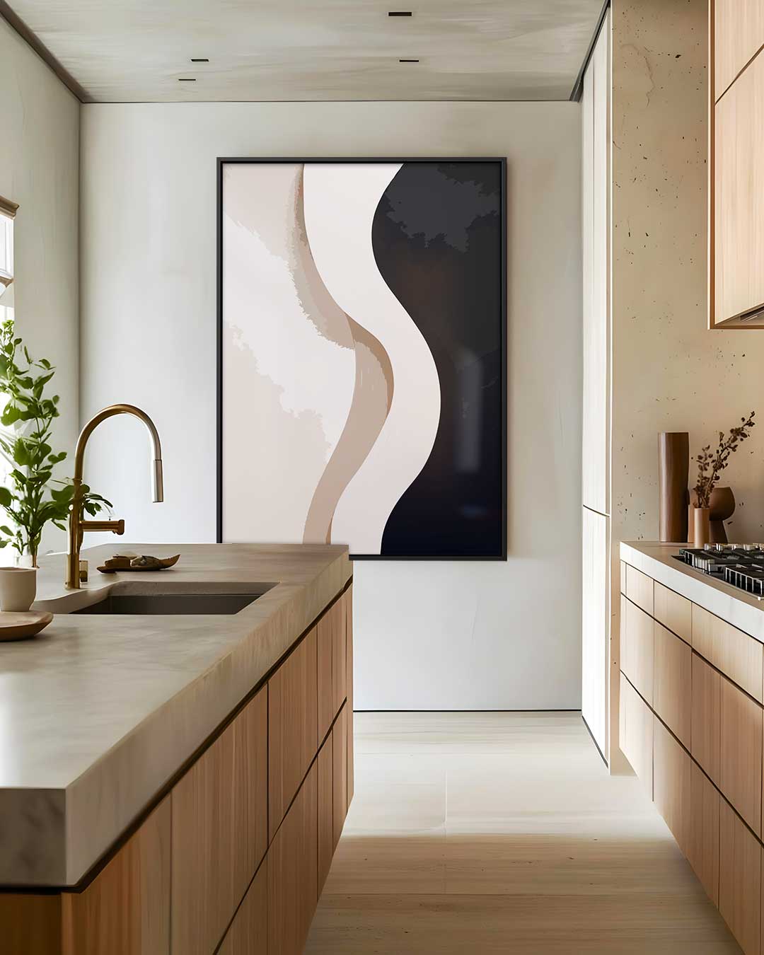 Golvende Abstractie Kunstwerk-canvas-dibond-plexiglas-wanddecoratie-WallArtistic