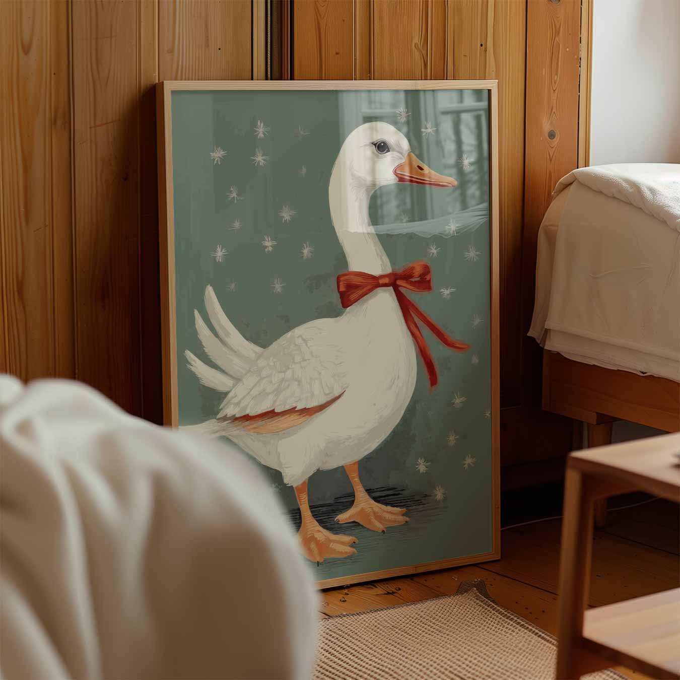 Charmante Eend Met Strik Poster