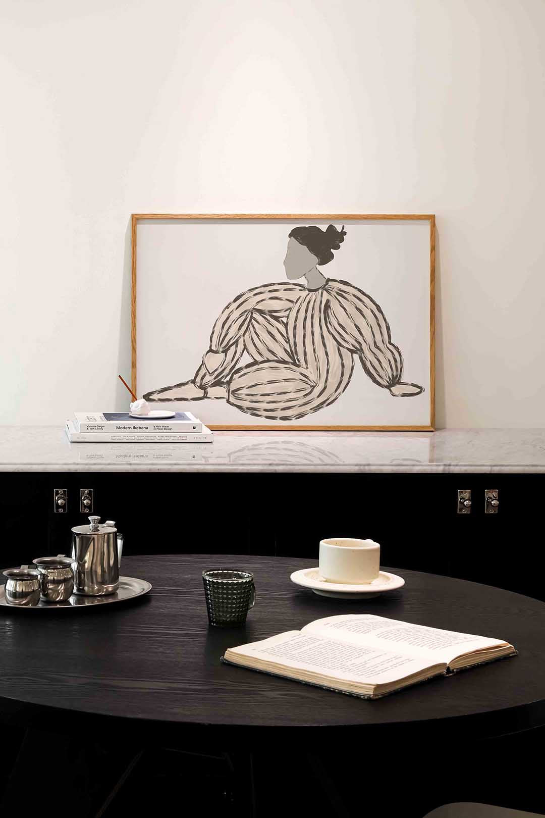 Zittende figuur Poster