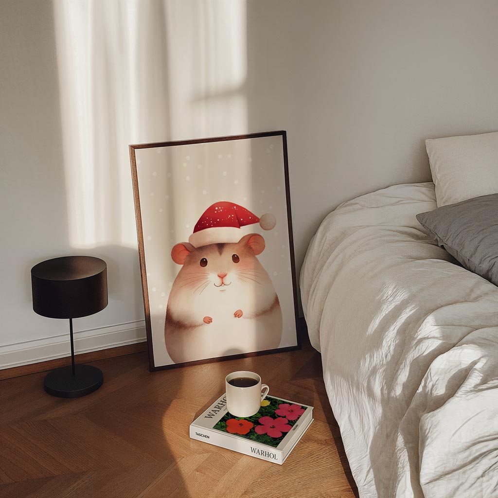 Schattige Kerst Hamster Poster