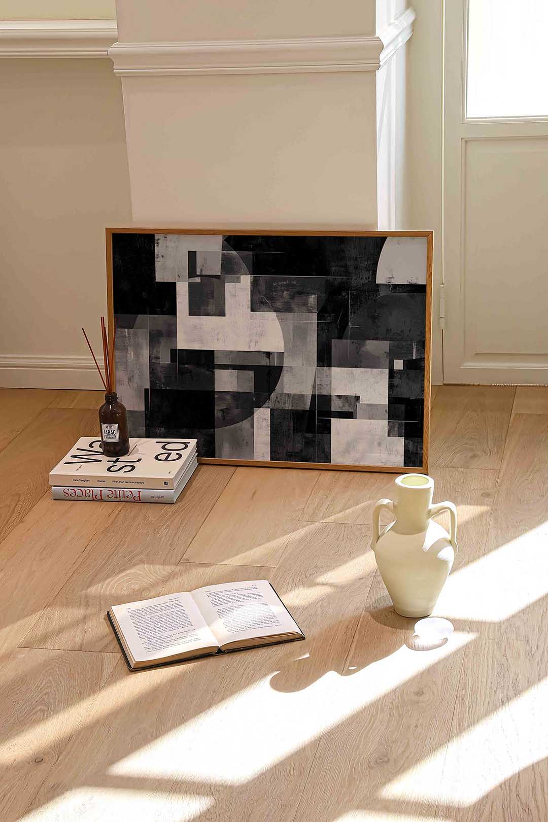Abstracte zwart wit geometrische Poster