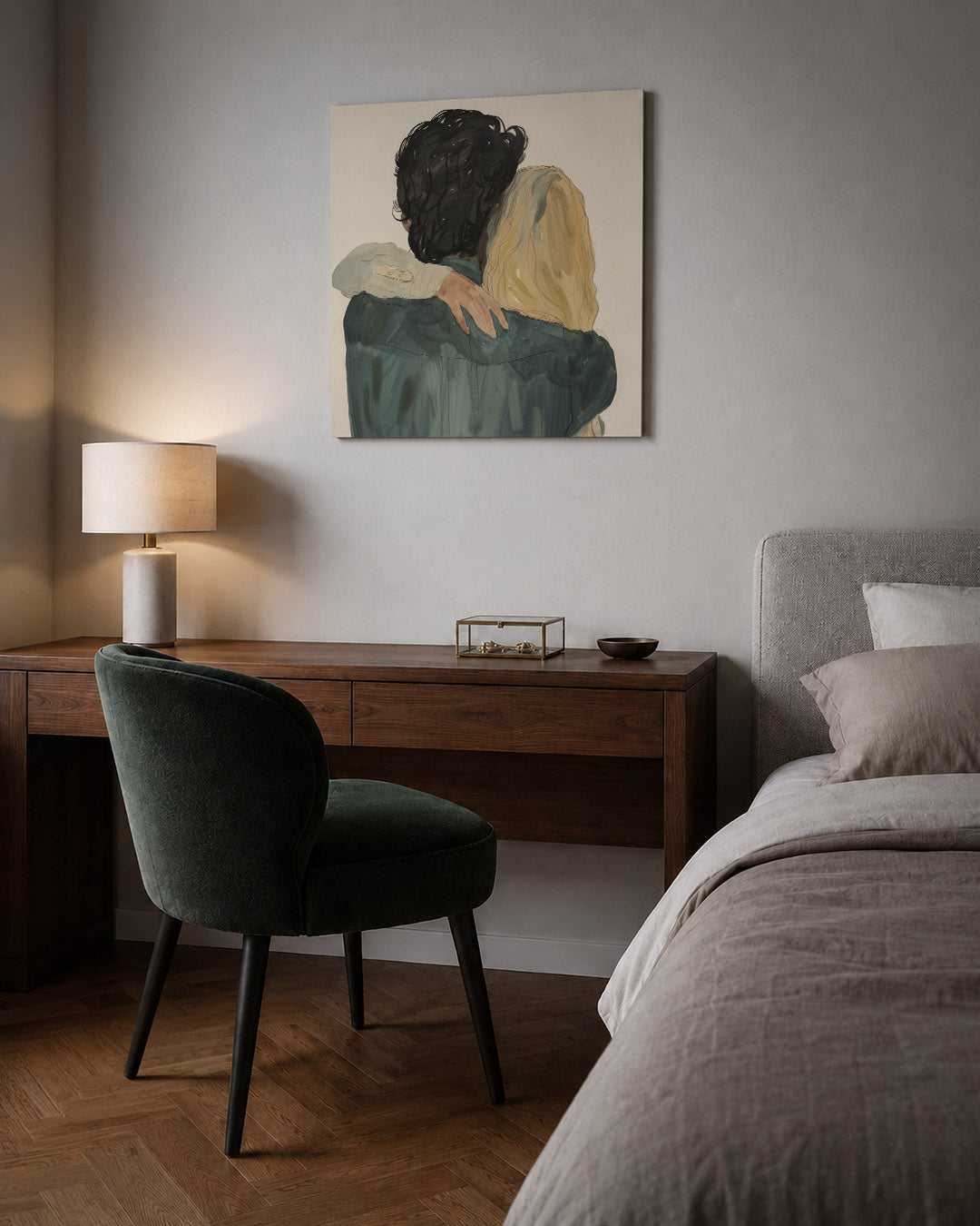 Intieme omhelzing Kunstwerk