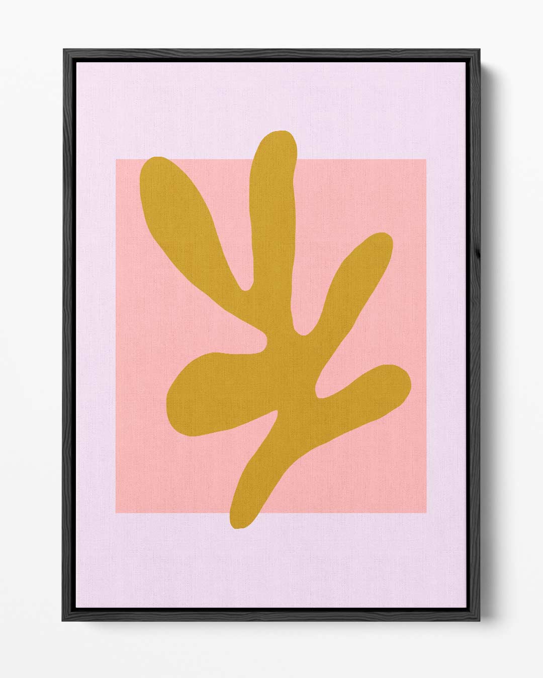 Abstracte Vormen in Oker en Roze Kunstwerk-canvas-dibond-plexiglas-wanddecoratie-WallArtistic