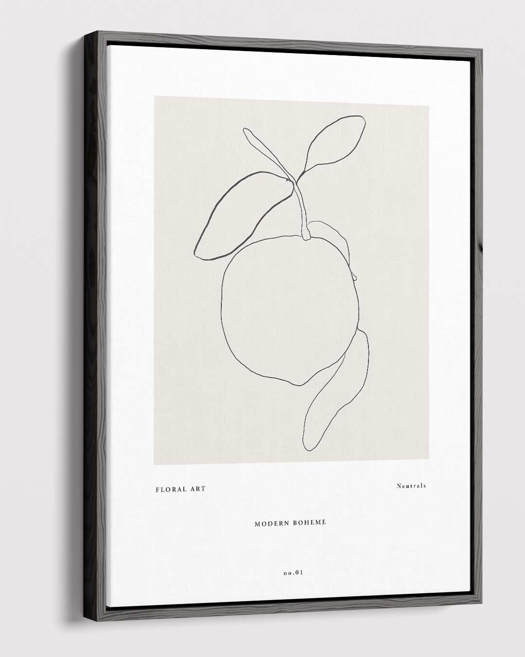 Minimalistische Lijntekening van Citrus Kunstwerk-canvas-dibond-plexiglas-wanddecoratie-WallArtistic