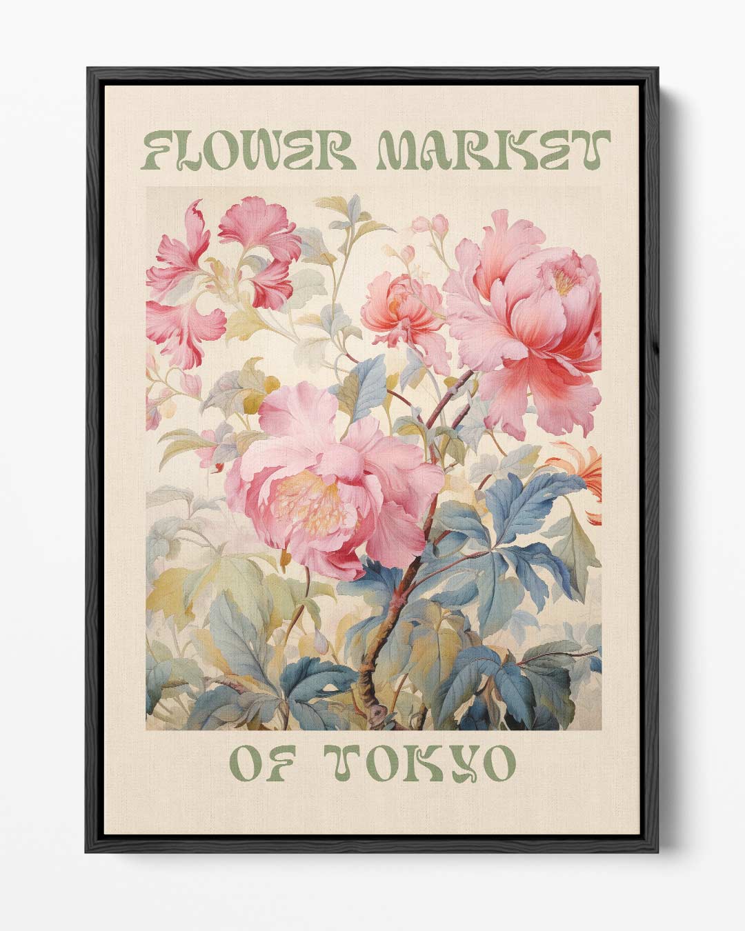 Bloemenmarkt van Tokio Kunstwerk-canvas-dibond-plexiglas-wanddecoratie-WallArtistic