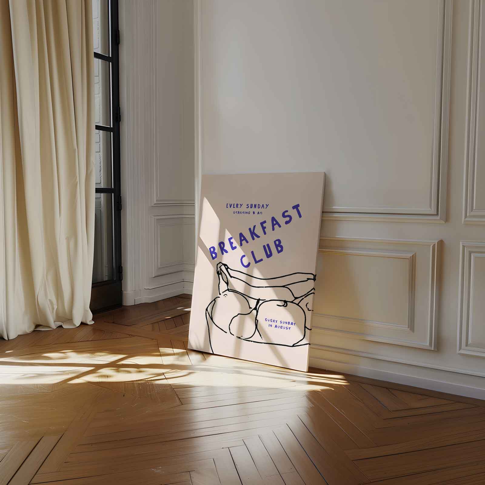 Breakfast Club Illustratie Kunstwerk-canvas-dibond-plexiglas-wanddecoratie-WallArtistic