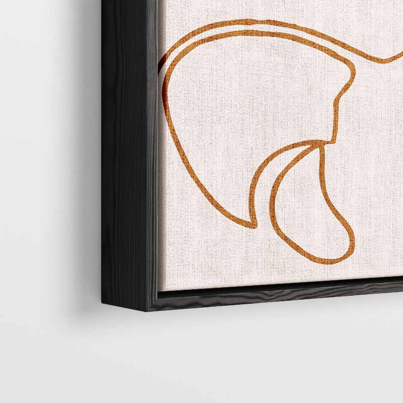 Simpele Croissant Sketch Kunstwerk-canvas-dibond-plexiglas-wanddecoratie-WallArtistic