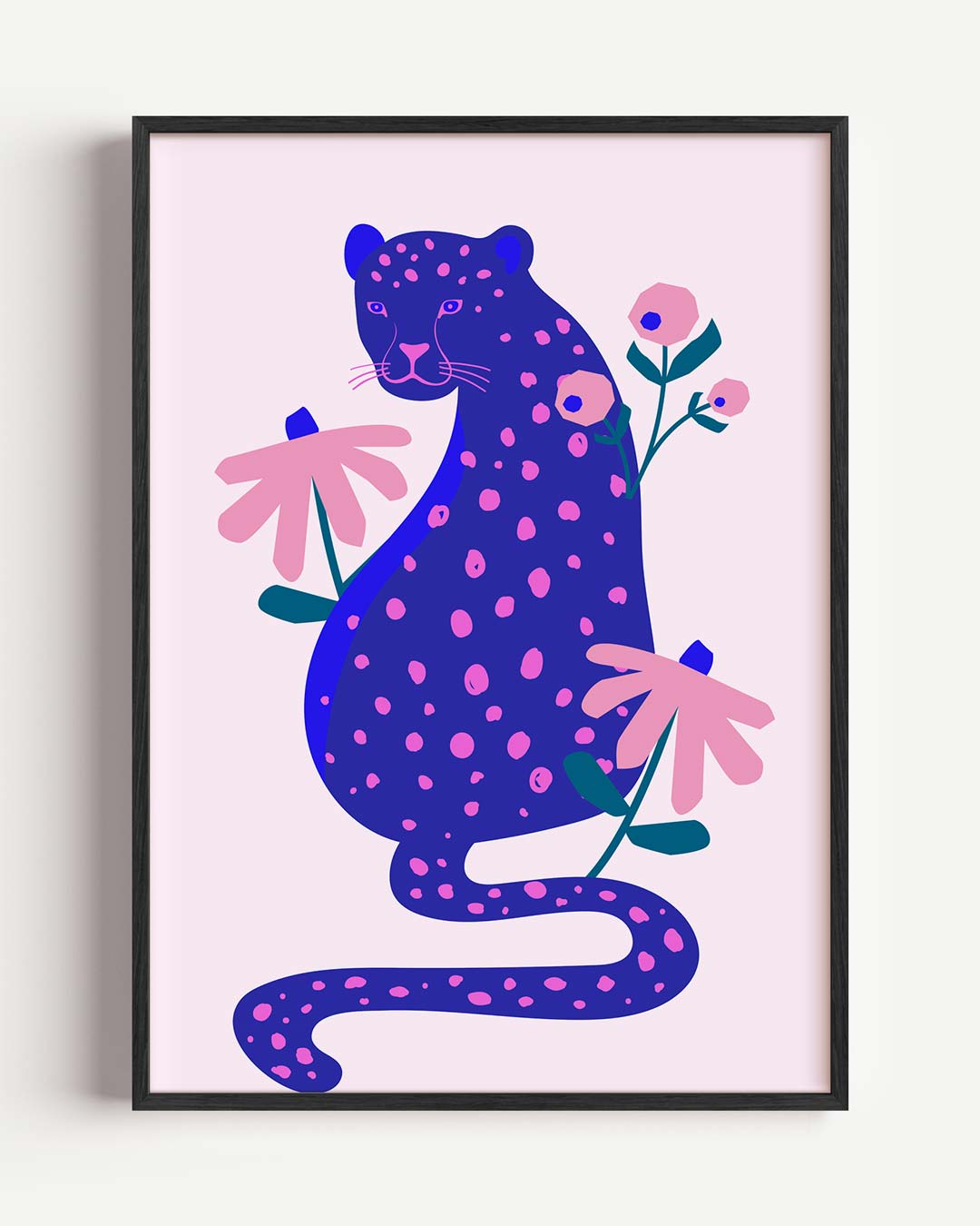 Vrolijke Luipaard Kunstprint Poster
