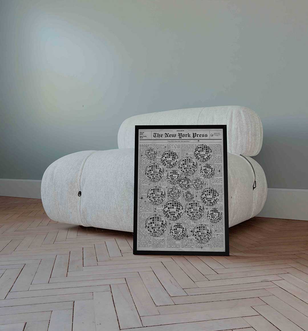 Disco ball patroon Poster