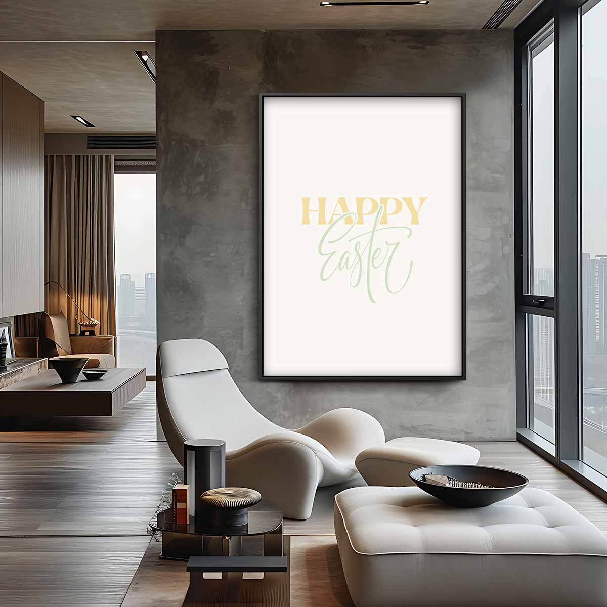 Happy Easter Poster Kunstwerk-canvas-dibond-plexiglas-wanddecoratie-WallArtistic