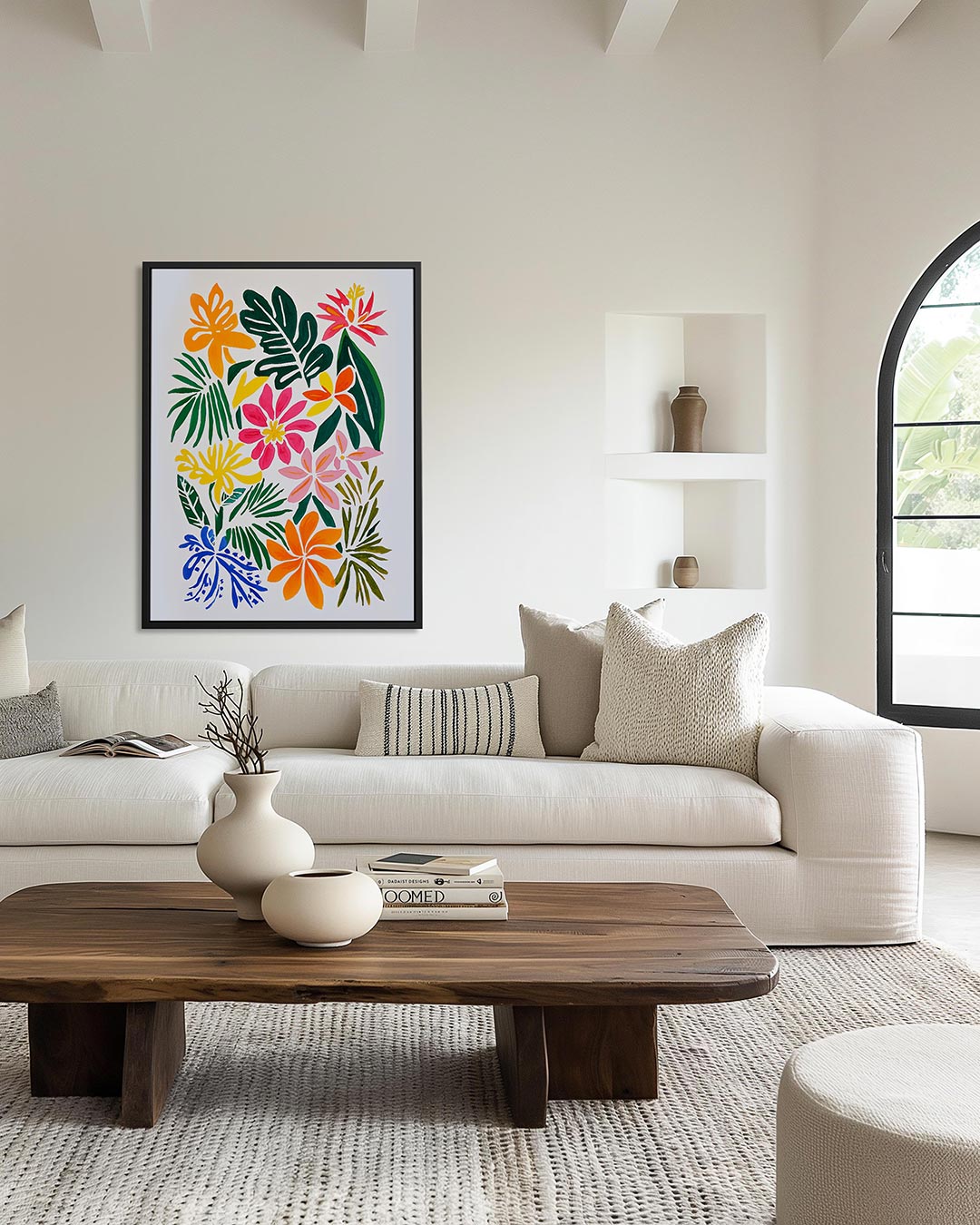 Kleurrijke bloemencompositie Kunstwerk