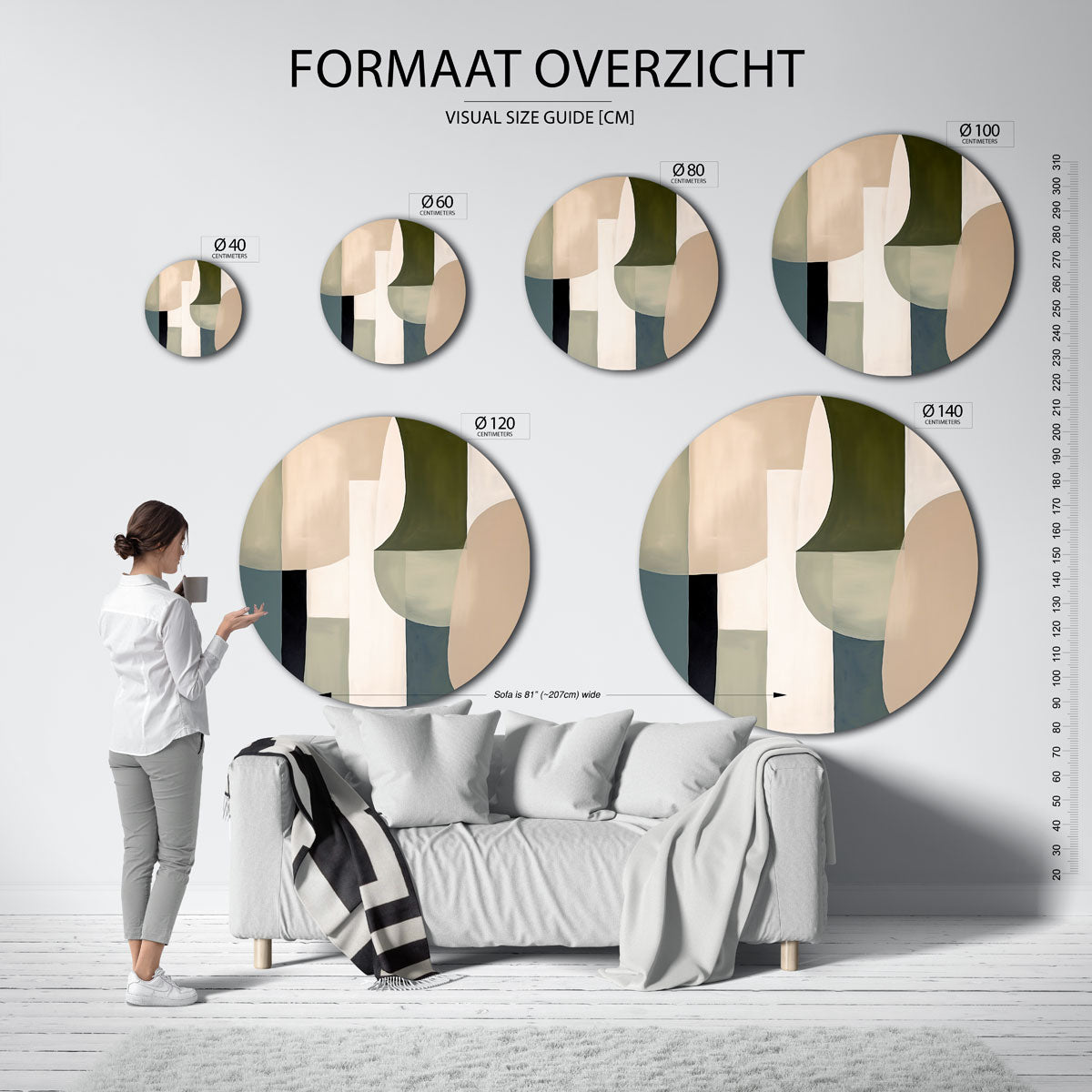 Abstracte vormen Muurcirkel