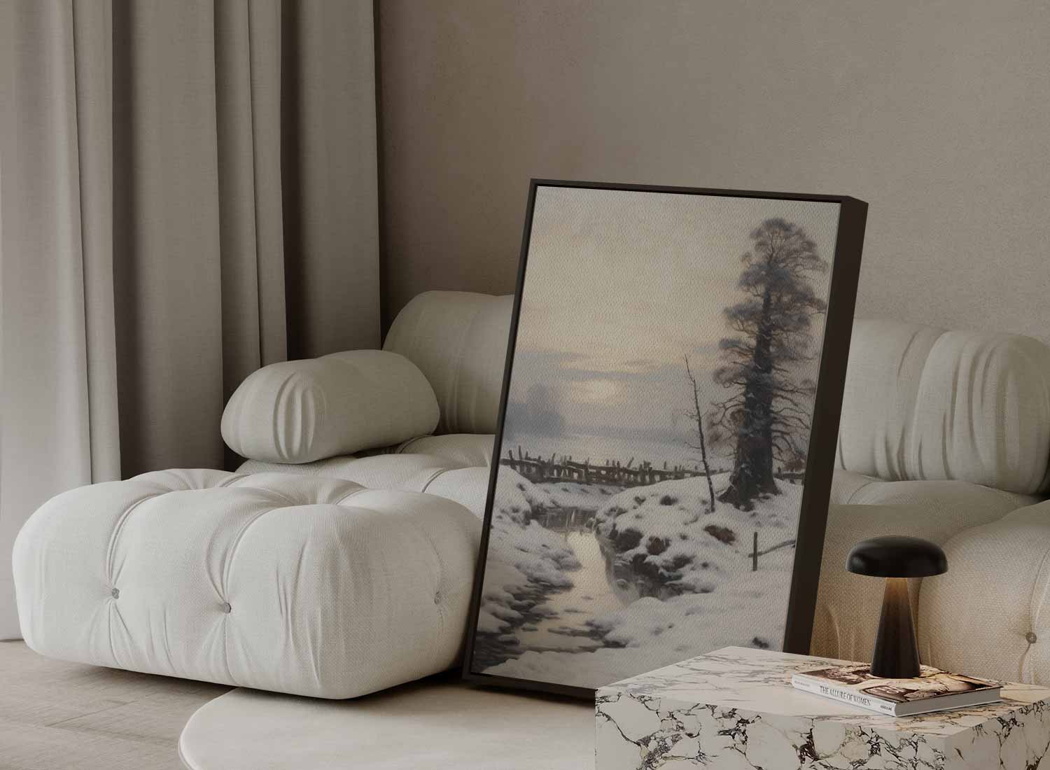 Winterse Rust in het Landschap Kunstwerk-canvas-dibond-plexiglas-wanddecoratie-WallArtistic