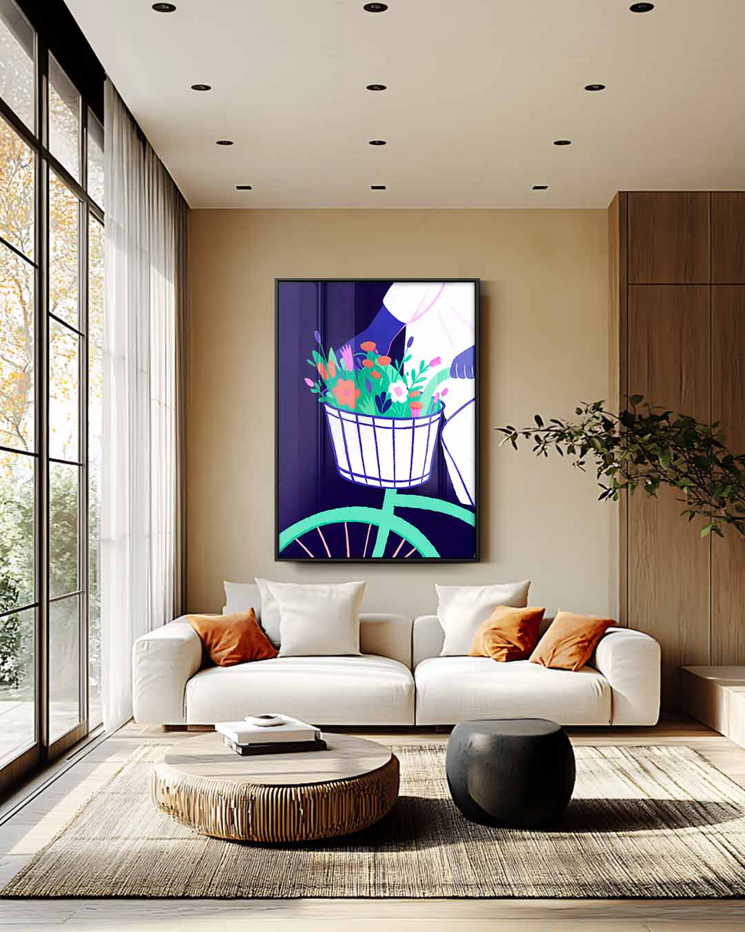 Fietstocht in Bloei Kunstwerk-canvas-dibond-plexiglas-wanddecoratie-WallArtistic
