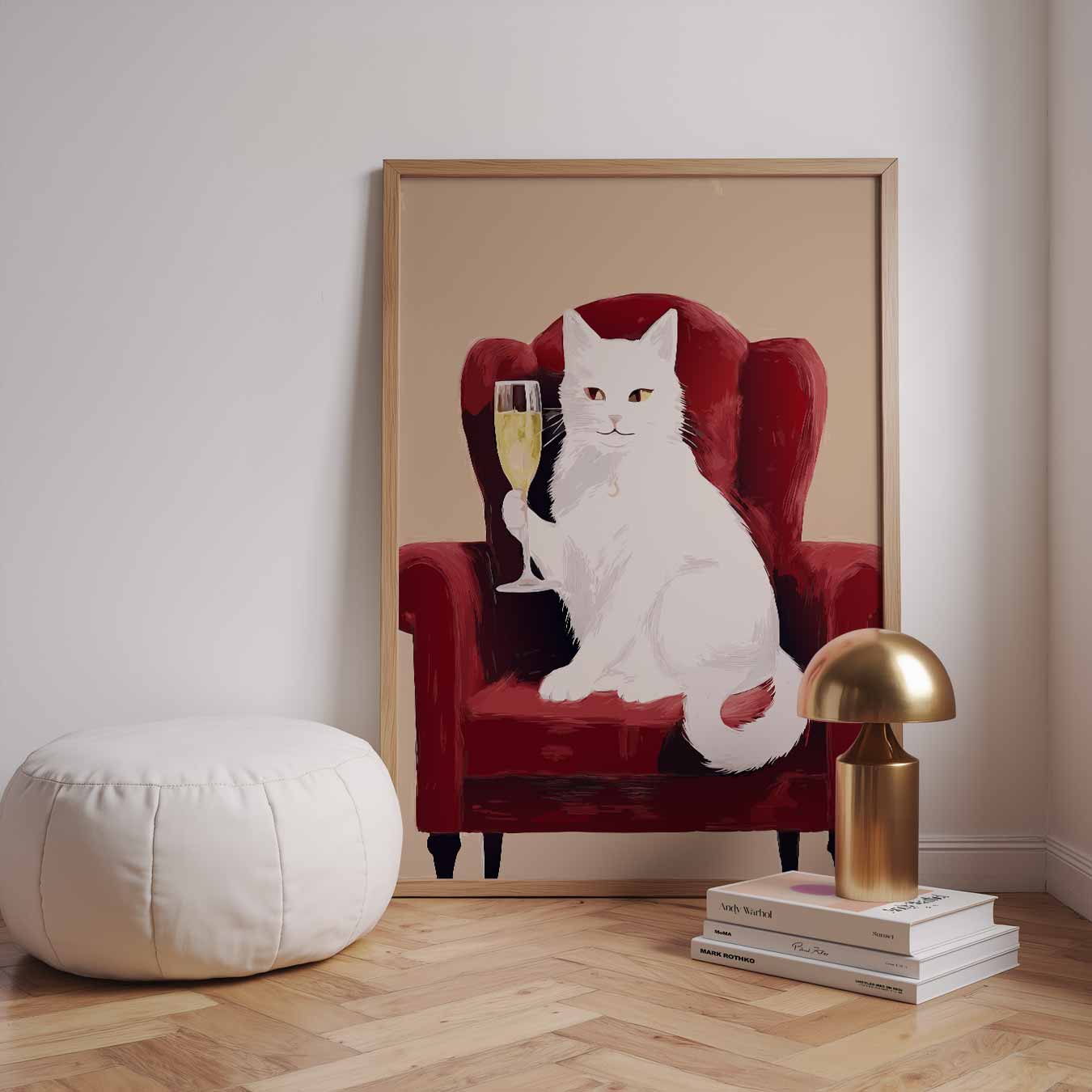 Stijlvolle Kat Met Champagnetoast Poster