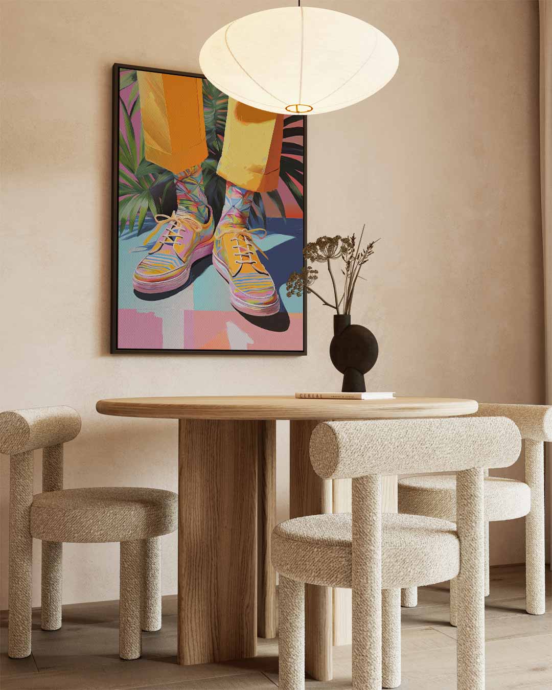 Kleurrijke Sneaker Vibes Kunstwerk-canvas-dibond-plexiglas-wanddecoratie-WallArtistic