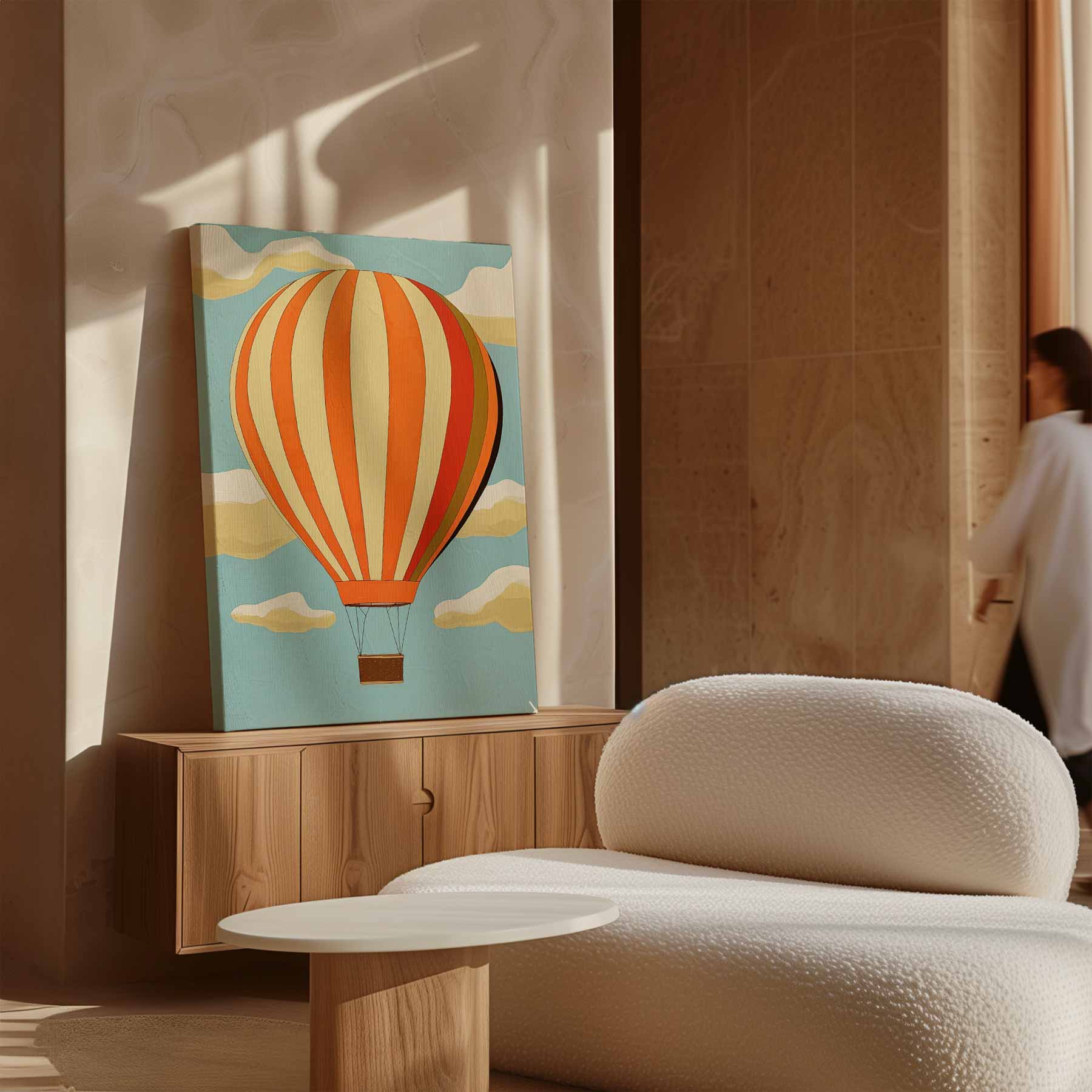 Vrolijke Luchtballon Kunstwerk-canvas-dibond-plexiglas-wanddecoratie-WallArtistic