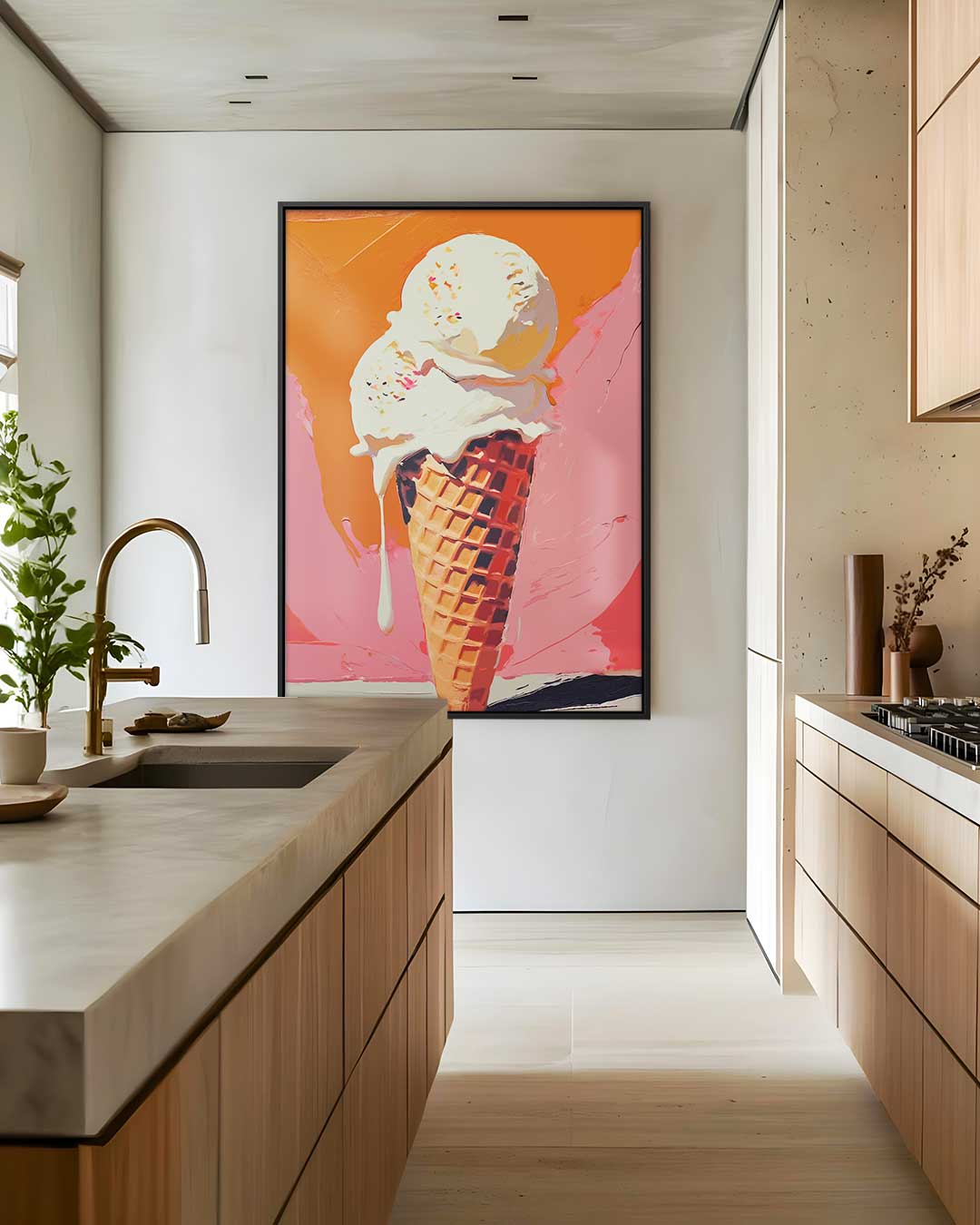 Verrukkelijke IJscone in Kunst Kunstwerk-canvas-dibond-plexiglas-wanddecoratie-WallArtistic