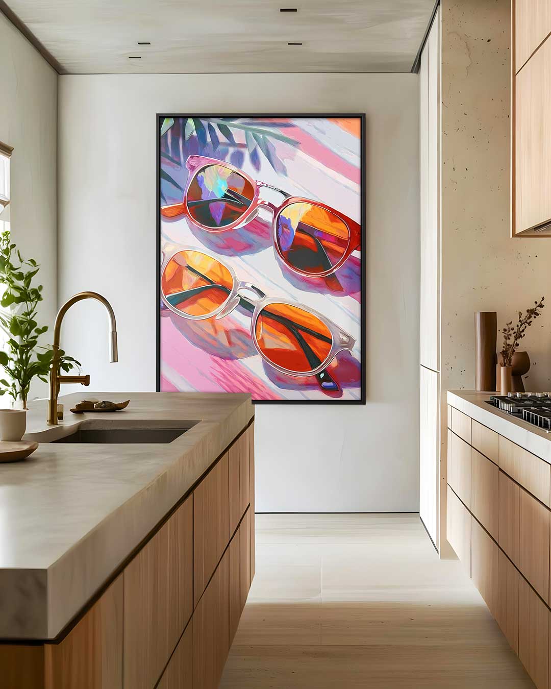 Zonovergoten Zonnebrillen Kunstwerk-canvas-dibond-plexiglas-wanddecoratie-WallArtistic