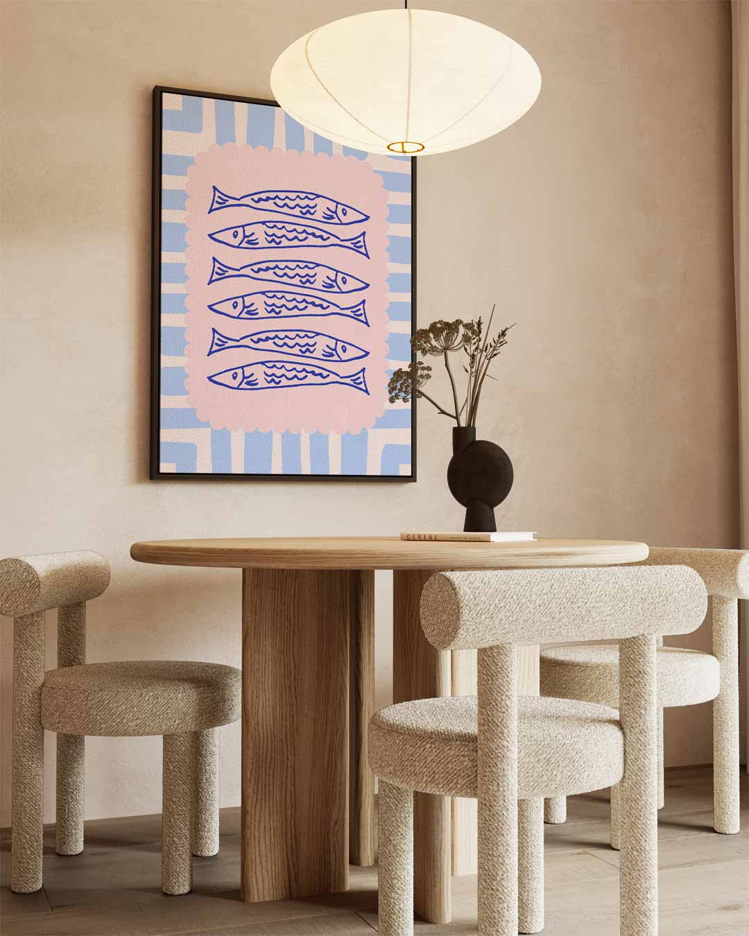 Vispatroon in Pastel Kunstwerk-canvas-dibond-plexiglas-wanddecoratie-WallArtistic