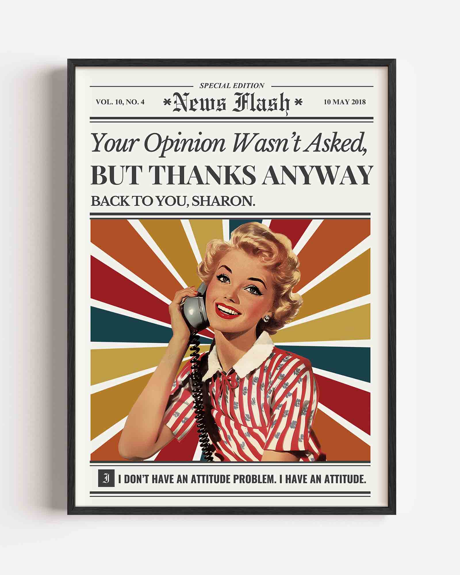 Vrouw met telefoon Poster