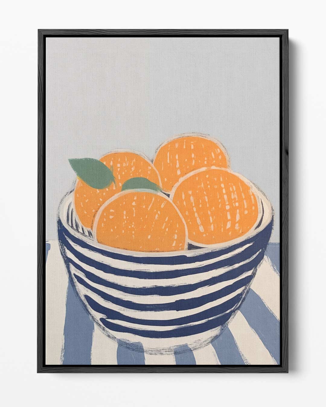 Zomerse Citrus in Streepjeskom Kunstwerk-canvas-dibond-plexiglas-wanddecoratie-WallArtistic
