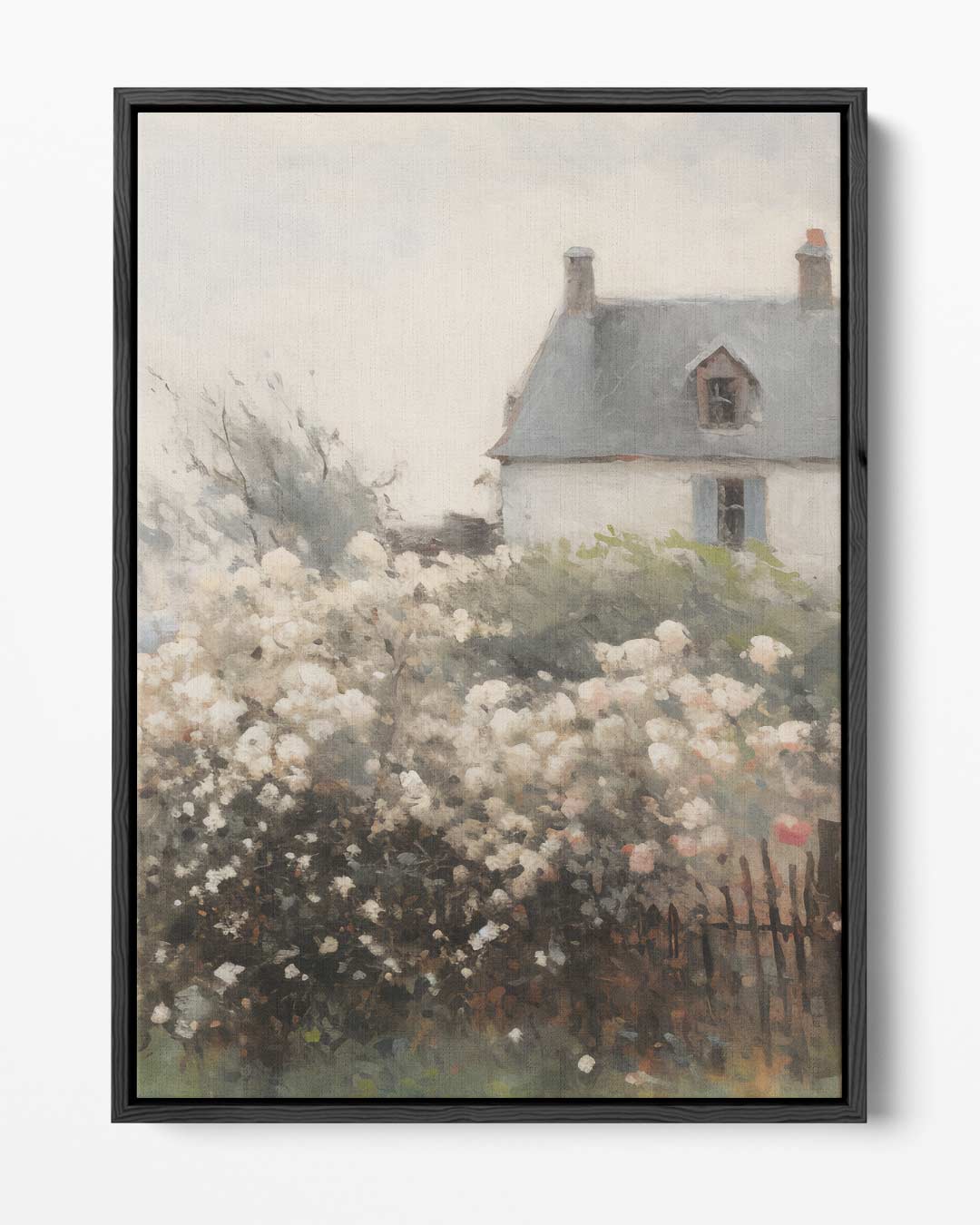 Rustieke Bloementuin bij het Landhuis Kunstwerk-canvas-dibond-plexiglas-wanddecoratie-WallArtistic