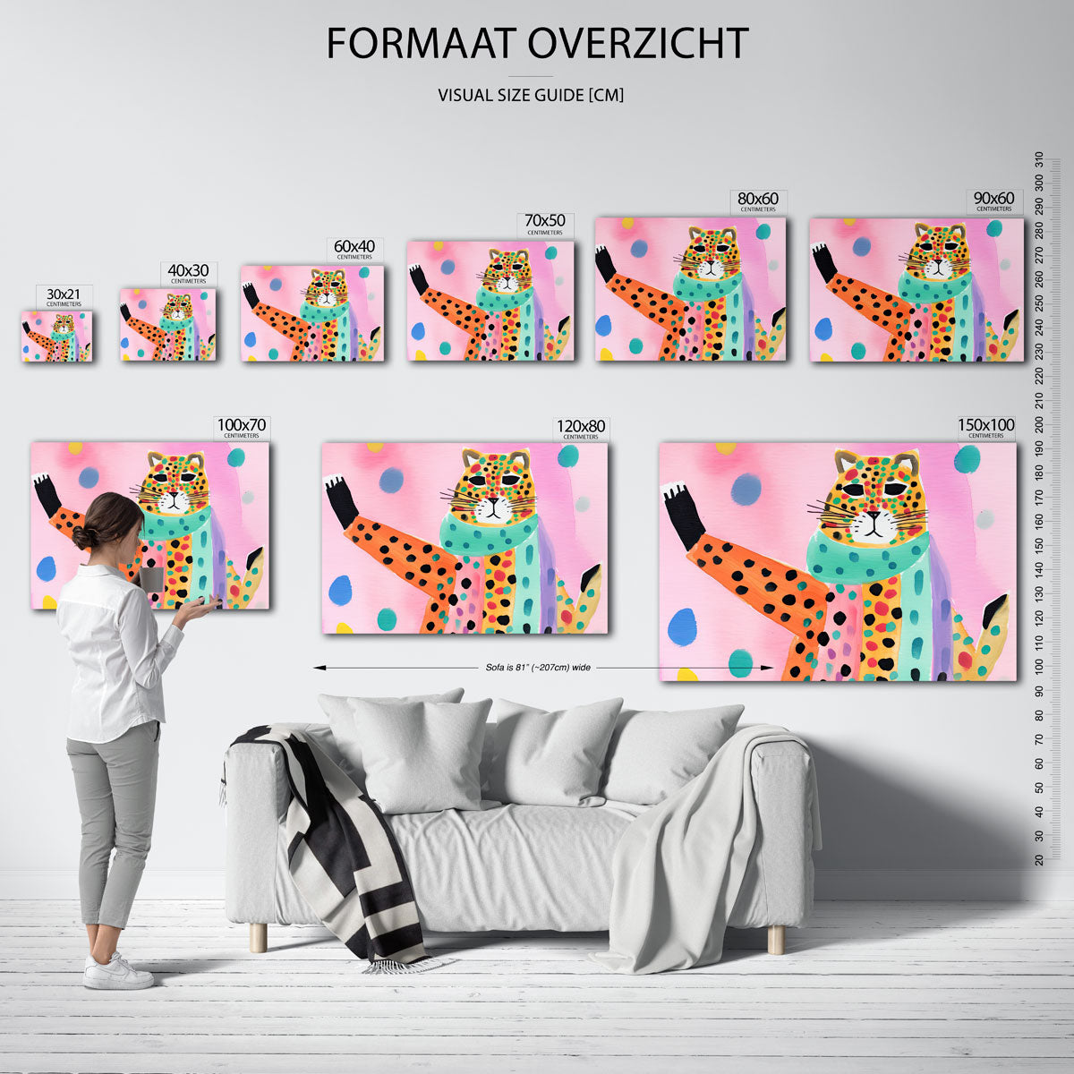 Gekleurde luipaard Poster