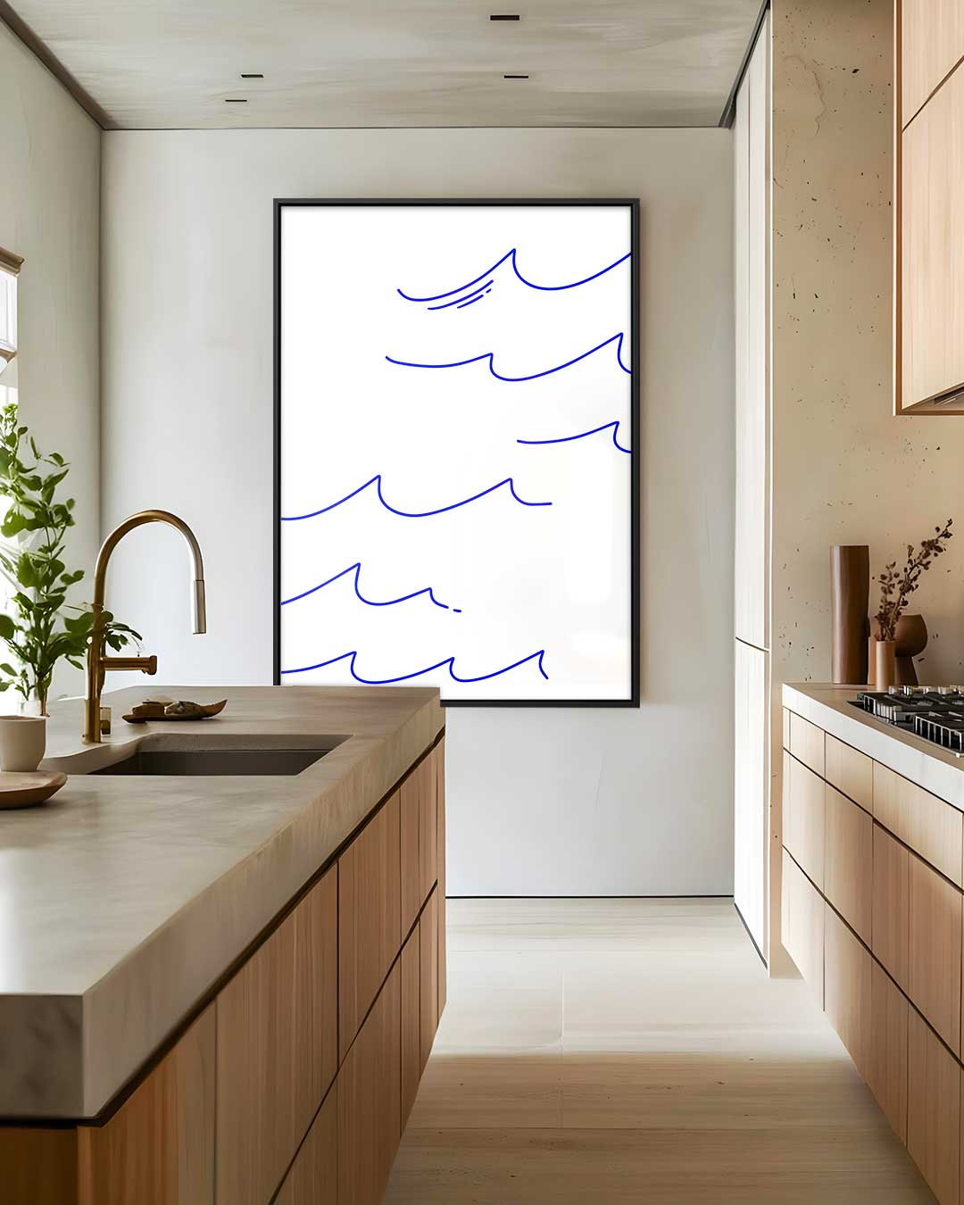 Blauwe Golven Kunstwerk-canvas-dibond-plexiglas-wanddecoratie-WallArtistic