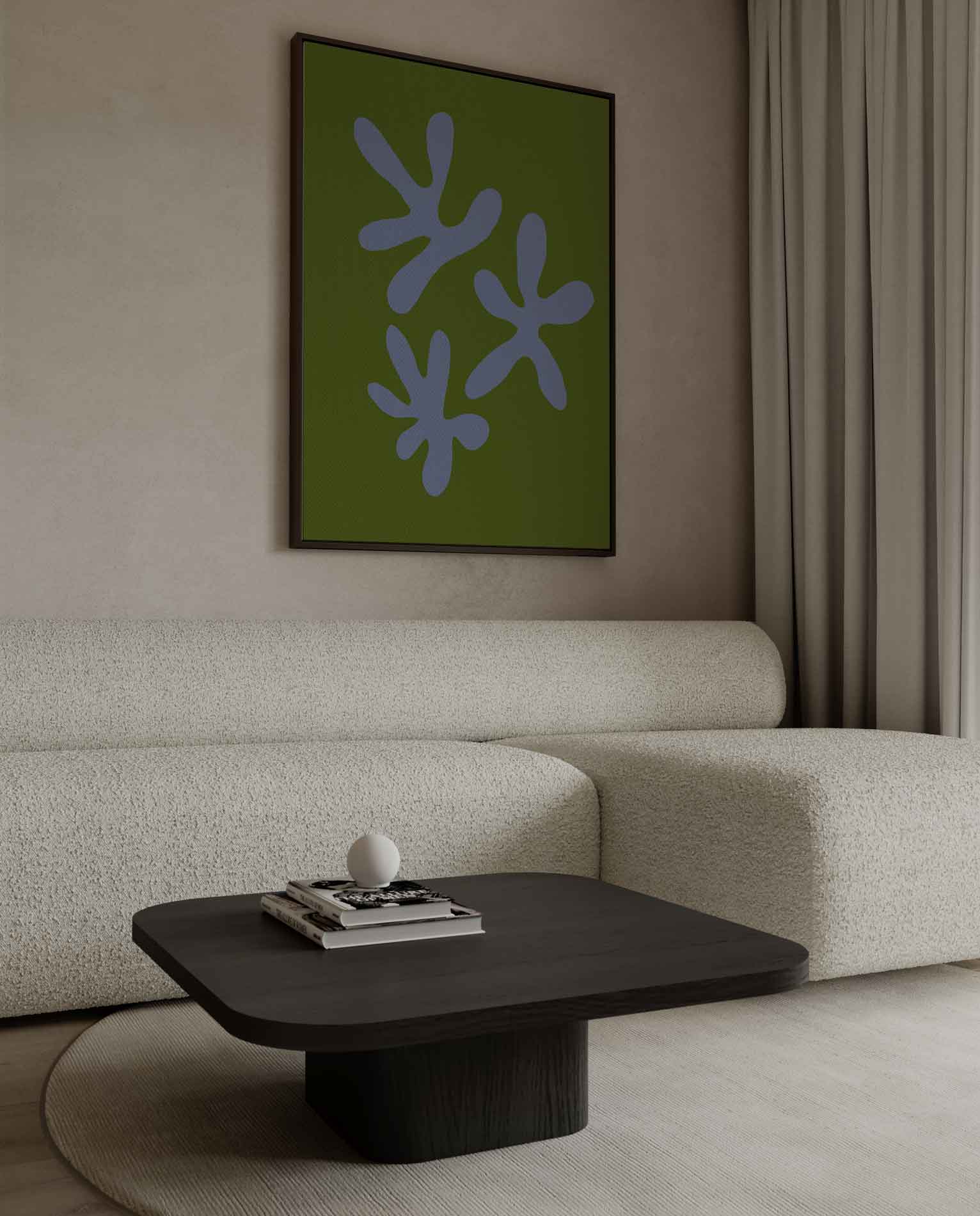Vrolijke Vormen Op Groen Kunstwerk-canvas-dibond-plexiglas-wanddecoratie-WallArtistic