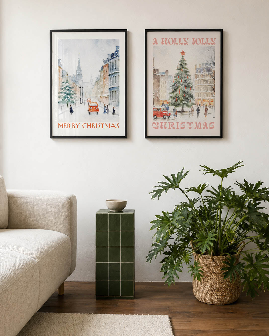 Winterse straatscène Posterset